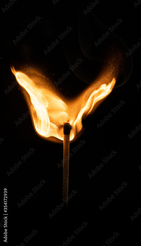 A matchstick in ignition A matchstick in ignition
