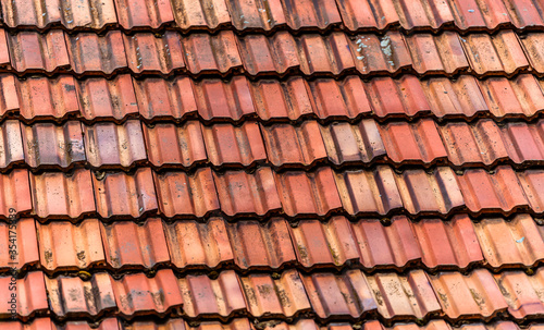 old red tile roof. tile