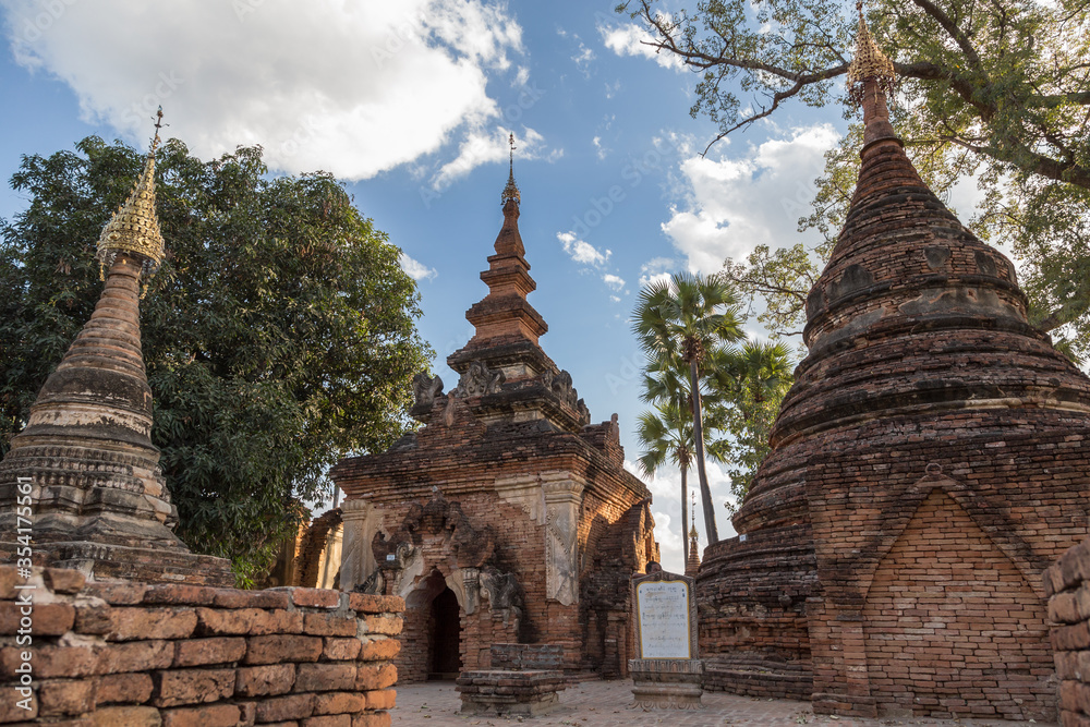 Ruins of Yadana Hsemee pagoda in the Royal City of Ava in Inwa, Myanmar