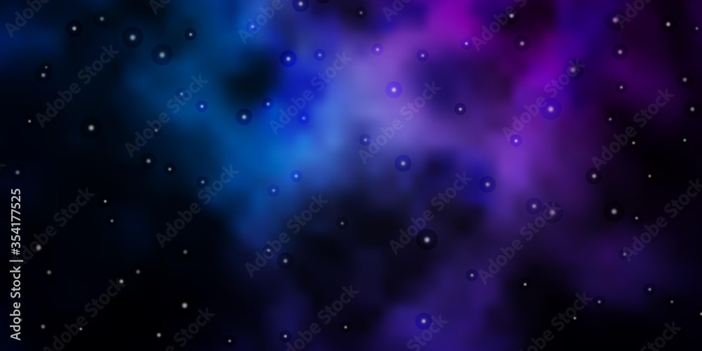 Fototapeta premium Dark Pink, Blue vector background with small and big stars. Colorful illustration with abstract gradient stars. Pattern for new year ad, booklets.