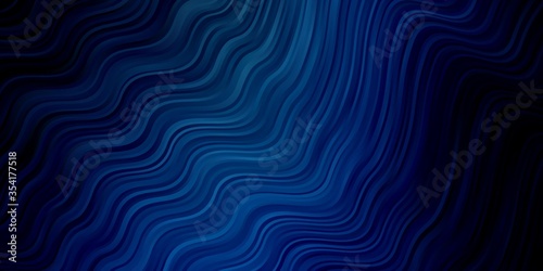 Dark BLUE vector template with wry lines. Abstract gradient illustration with wry lines. Template for your UI design.