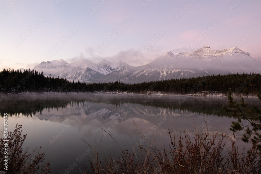 Majestic Misty Mountain Reflecting on the Lake