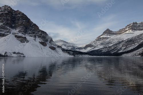 Ripples Over the Snowy Mountain Lake