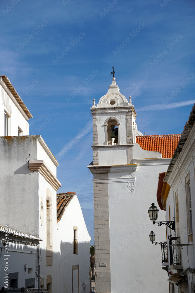 typical Portuguese church in the old town of Lagos in the Algarve