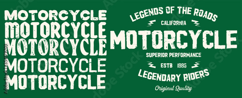 Motorcycle club community logo design.Decorative  font. Letters, Numbers and Symbols. Vector Illustration.
