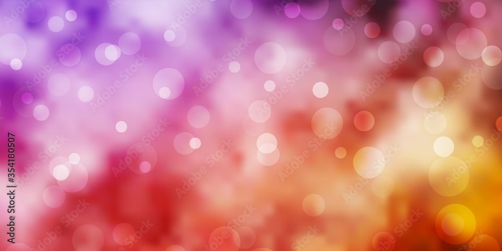 Fototapeta premium Light Purple, Pink vector texture with disks. Colorful illustration with gradient dots in nature style. New template for a brand book.