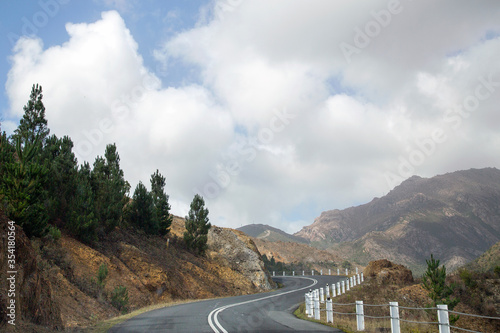 Driving into Queenstown on the A10 Lyell Highway from Hobart - Tasmania photo