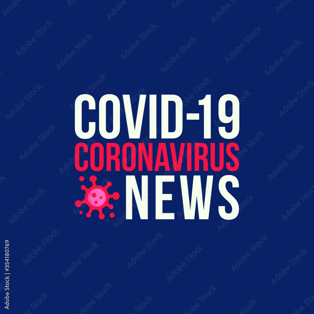 Covid-19 Coronavirus concept inscription typography vector design news with virus text. World Health Organization (WHO) official name for Coronavirus disease named COVID-19