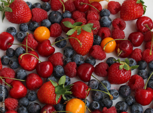 fresh berries on a white background