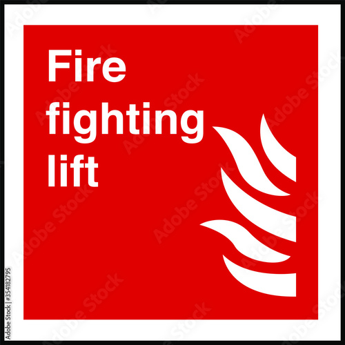 Fire fighting lift vector sign