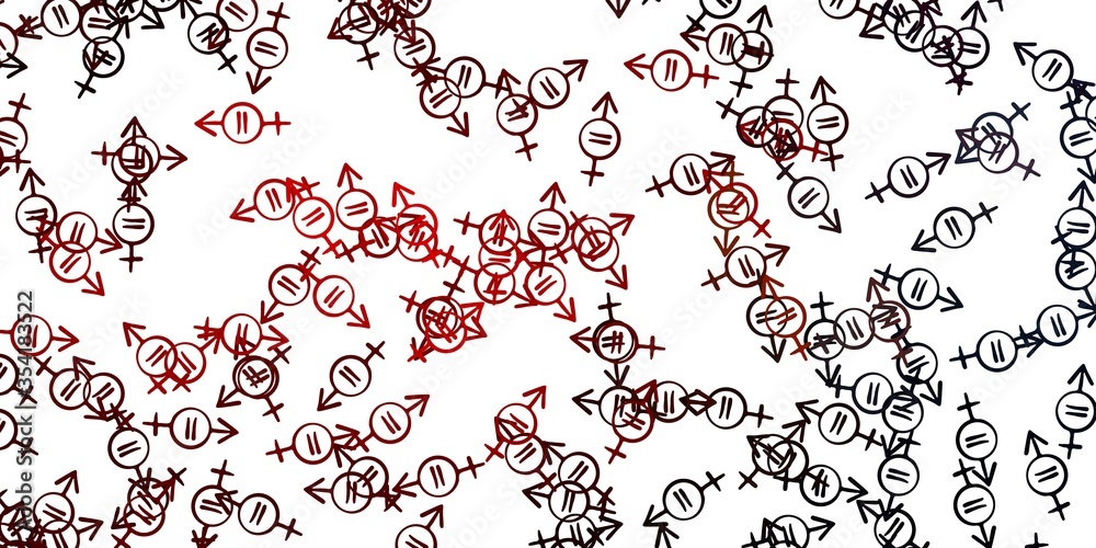 Light Blue, Red vector texture with women's rights symbols. Light Blue, Red vector texture with women's rights symbols.