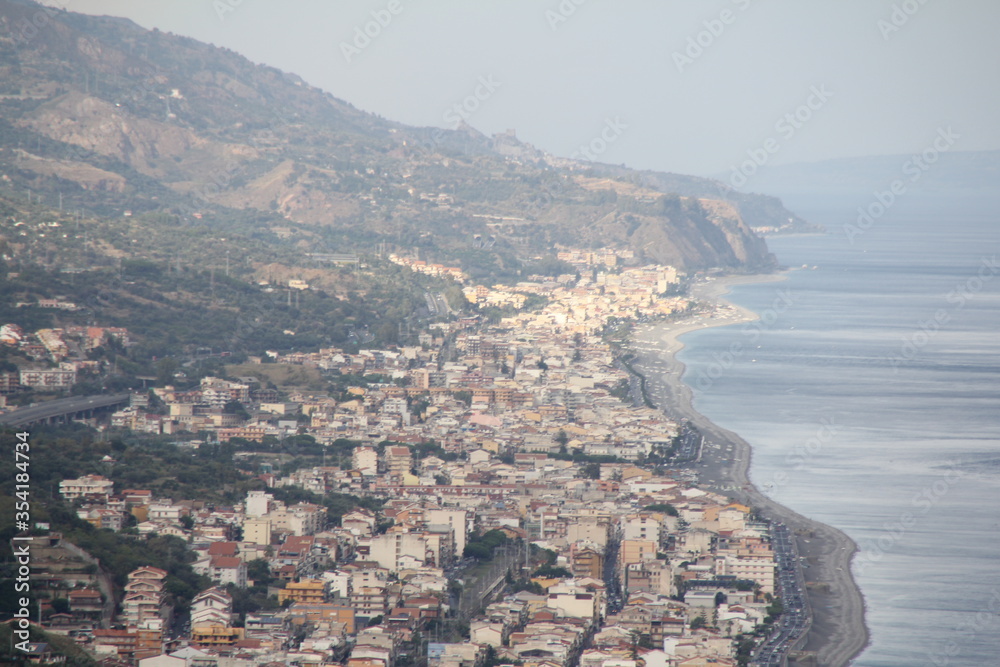 panoramic view of the city of giardini naxos