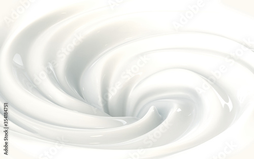 Milk swirl background. 3d illustration © emrealp