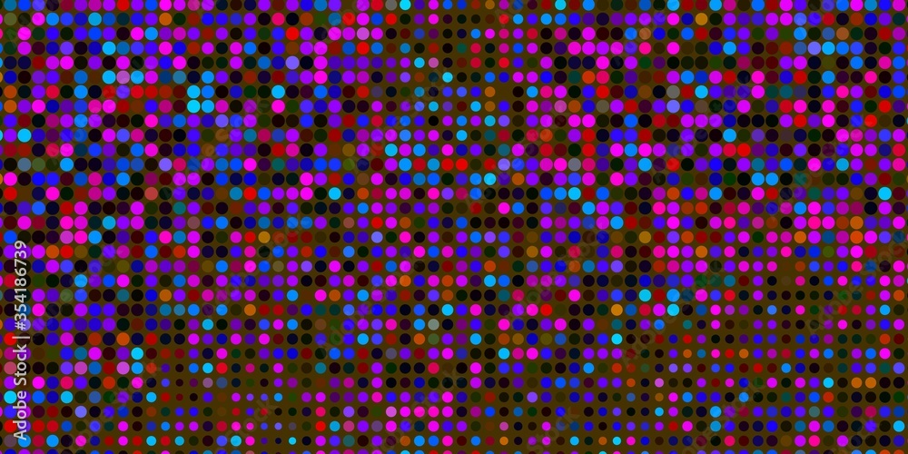 Obraz premium Dark Multicolor vector background with circles. Modern abstract illustration with colorful circle shapes. Design for your commercials.