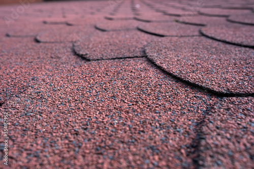 Red shingle roof background and texture.