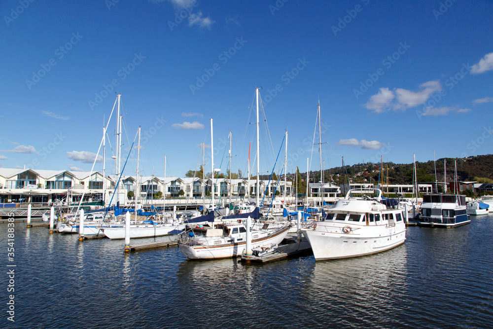 Luxury yachts moored in Alexandra Walk Marina - Launceston