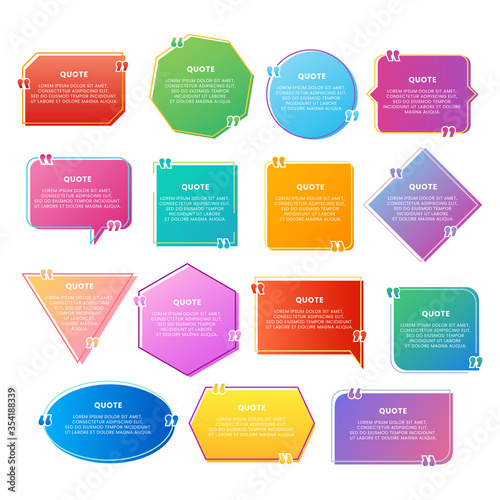 colorful gradient of quote box vector