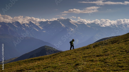 hiker in the mountains