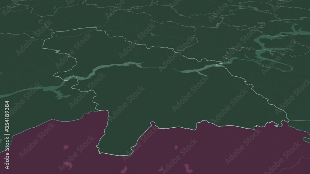 Saratov, region with its capital, zoomed and extruded on the administrative map of Russia in the conformal Stereographic projection. Animation 3D Saratov, region with its capital, zoomed and extruded on the administrative map of Russia in the conformal Stereographic projection. Animation 3D