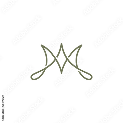 Luxury Letter M For Boutique Logo Design With Vintage Style