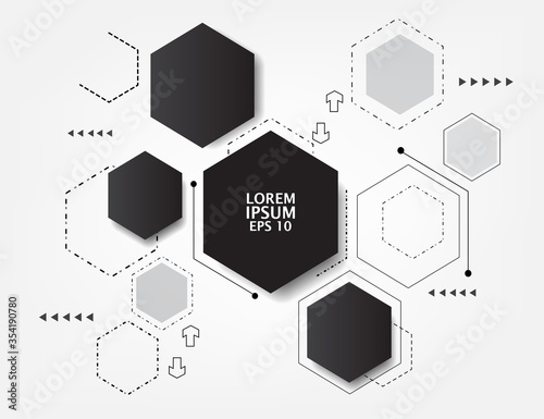hexagon shape geometric vector infographic background