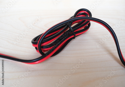 red and black electric wire