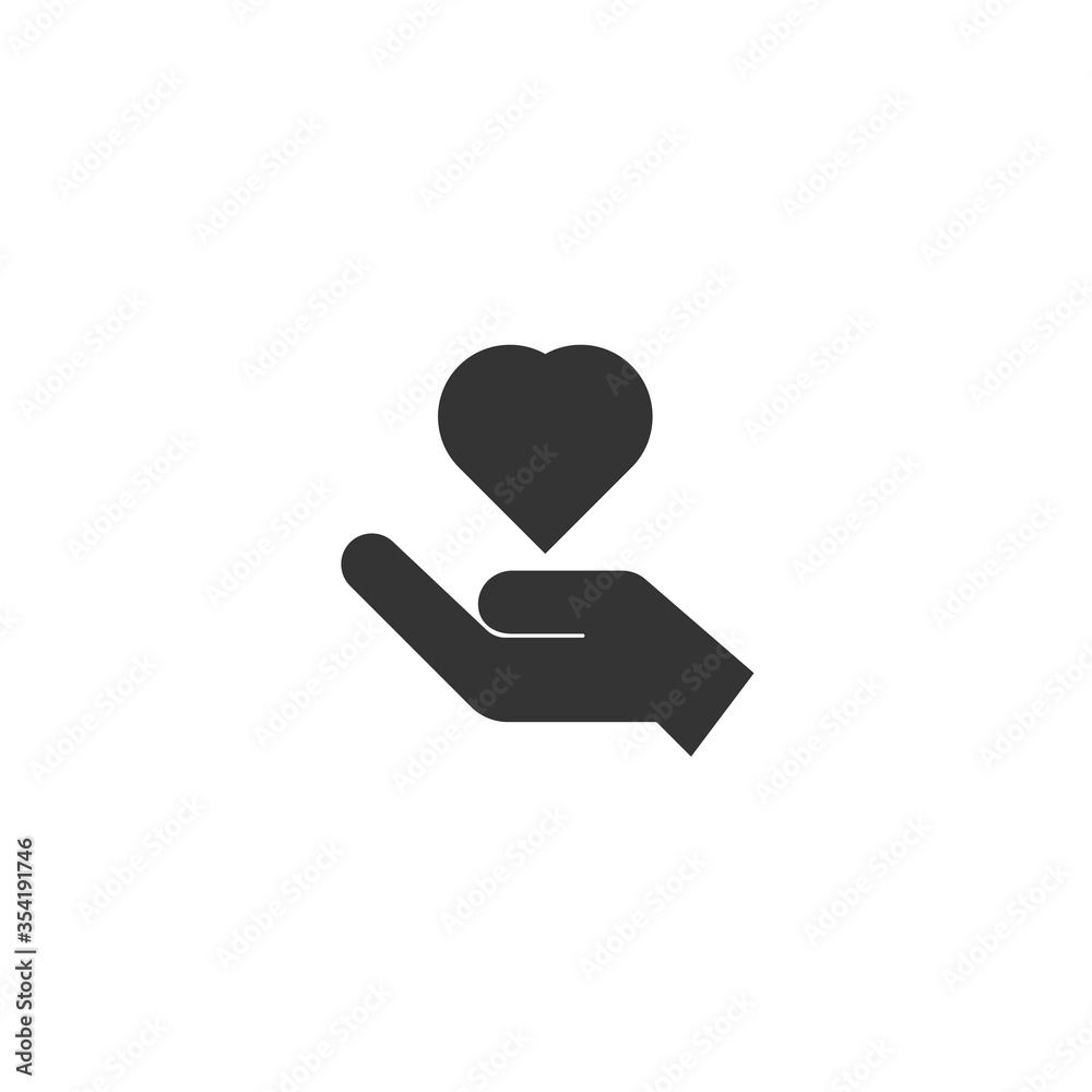 heart in hand icon vector illustration for website and graphic design heart in hand icon vector illustration for website and graphic design