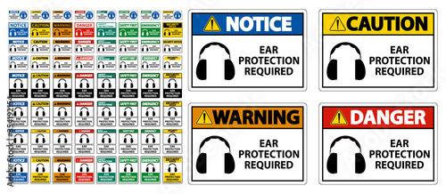 Ear Protection Required Symbol Sign Isolate on transparent Background,Vector Illustration