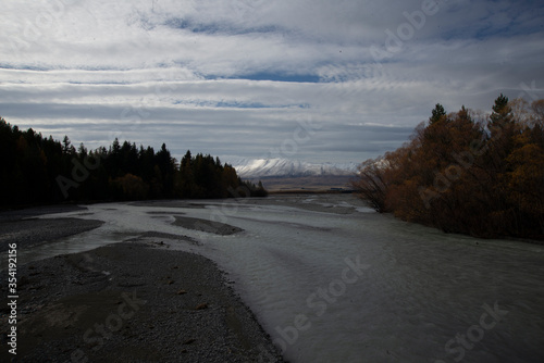 Lake Tekapo shore landscape scene