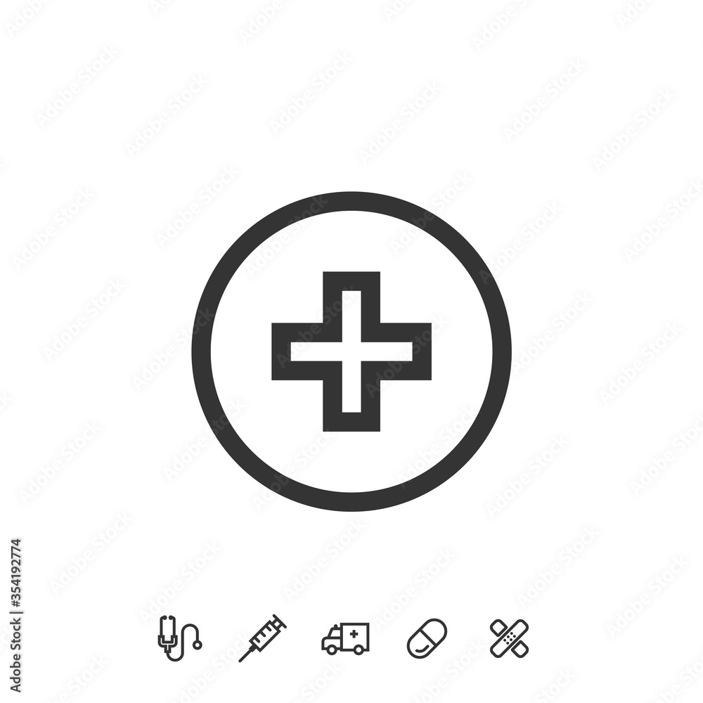 Obraz premium medical sign icon vector illustration for website and graphic design