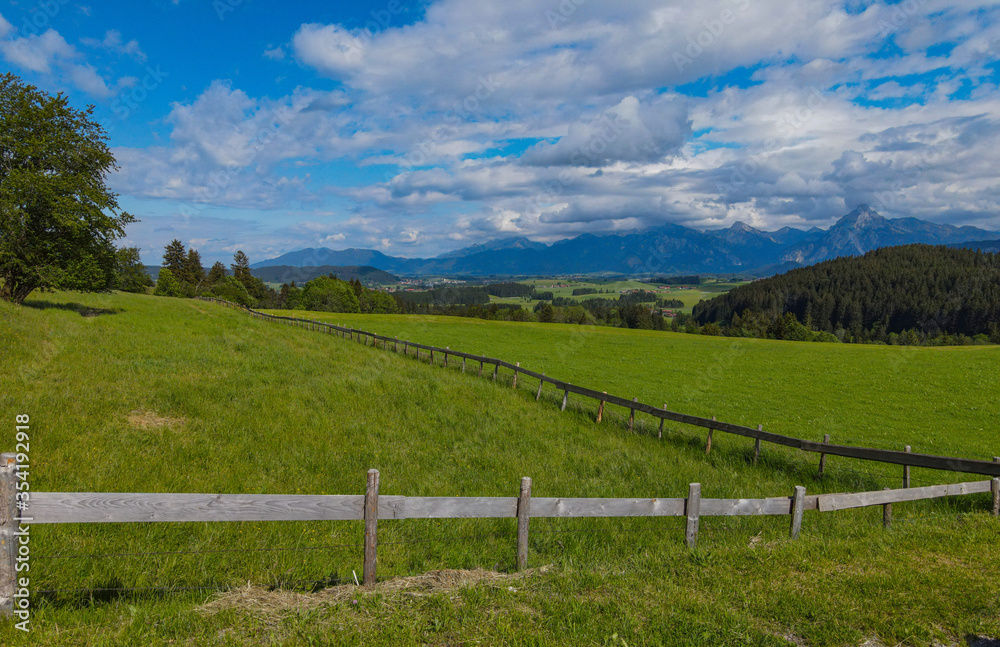 Amazing nature of Bavaria in the Allgau district of the German Alps - aerial view Amazing nature of Bavaria in the Allgau district of the German Alps - aerial view