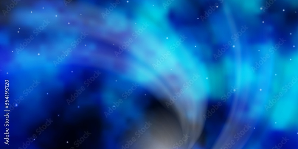 Fototapeta premium Dark Blue, Green vector layout with bright stars. Blur decorative design in simple style with stars. Pattern for websites, landing pages.