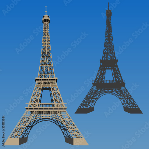 Eiffel Paris tower. Graphic vecto