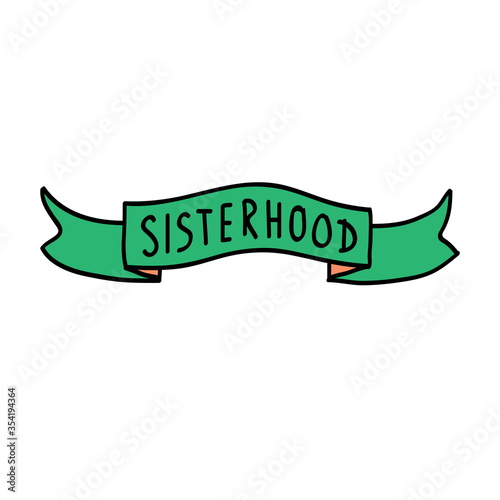 sisterhood doodle icon, vector illustration
