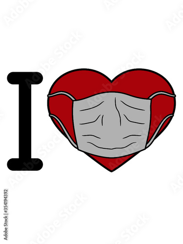 I Love Mundschutz Herz 