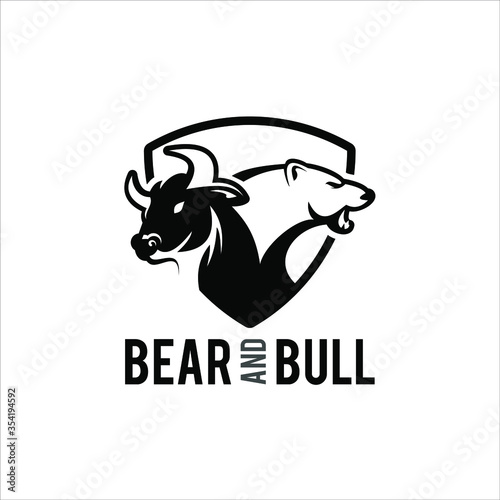 bear and bull forex trading logo business finance
