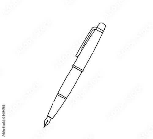万年筆のイラスト　おしゃれでかわいい手書き風線画