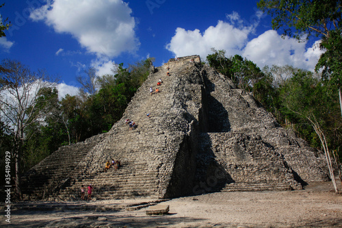 Coba, Quintana Roo, Mexico, Nohoch Mul pyramid, mayan ruins photo
