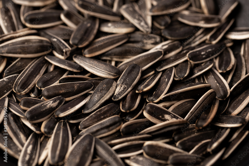 Black sunflower seeds. For texture or background