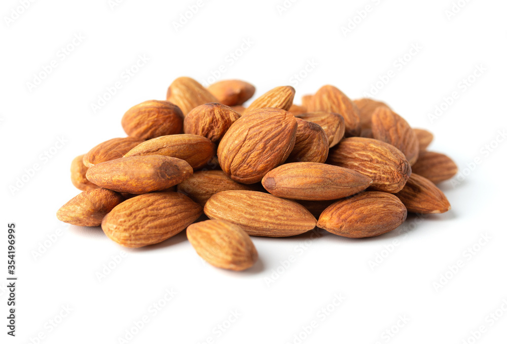 full almond nut on white isolated with clipping path full almond nut on white isolated with clipping path