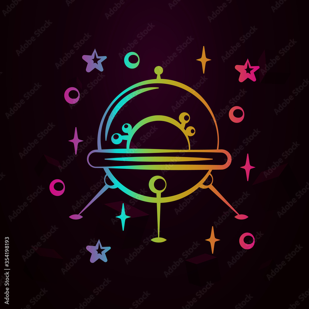 Ufo flaying saucer nolan icon Simple thin line, outline vector of space icons for ui and ux, website or mobile application