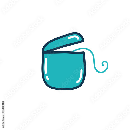 dental floss doodle icon, vector illustration