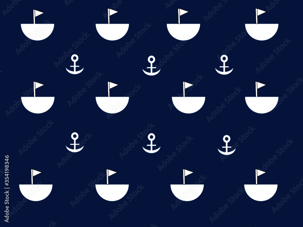 Fondo de barcos y anclas
