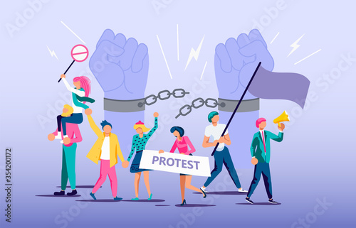 People crowd on Demonstration