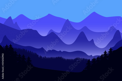 Very beautiful and also stunning vector views of the mountains © Kholilulloh