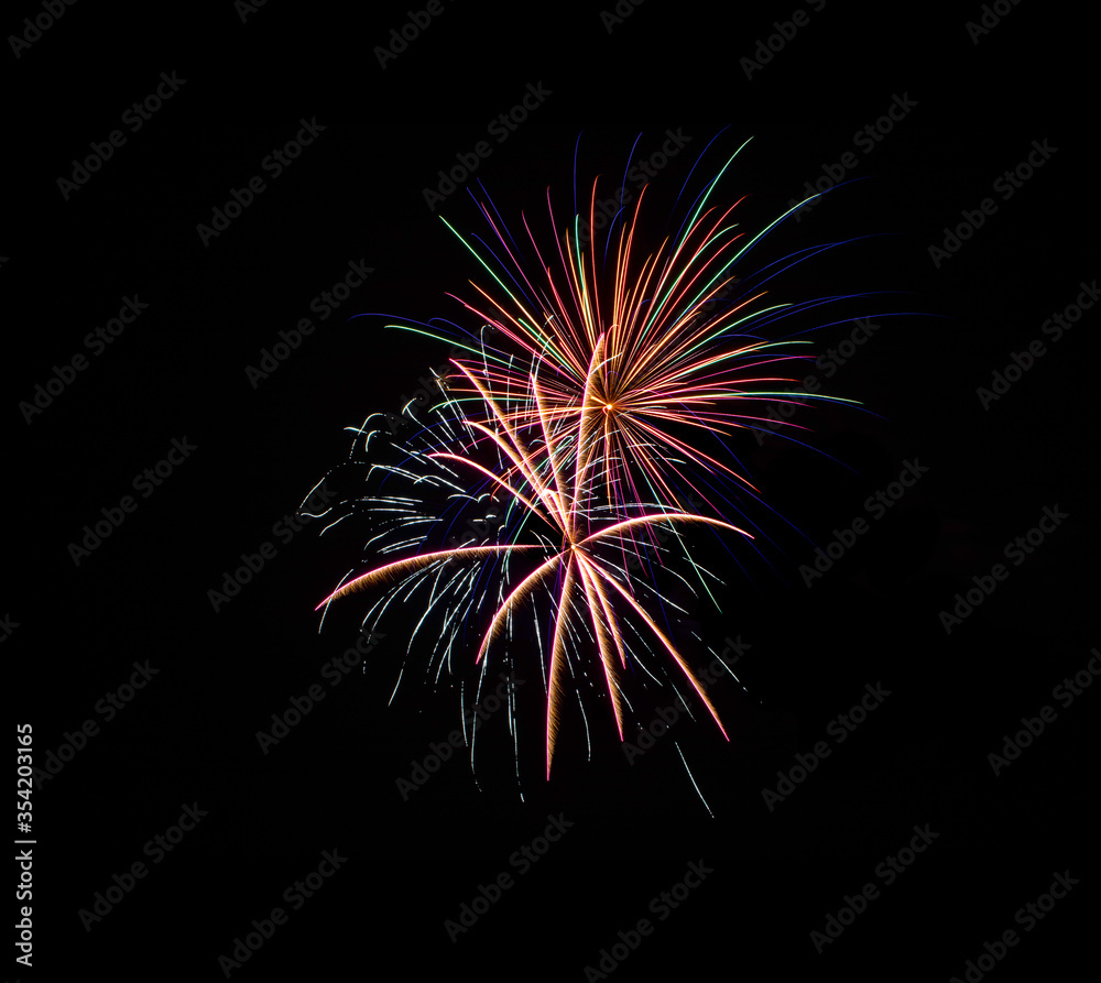 Fototapeta premium Sparkle Fireworks in Night Sky