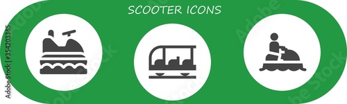 Modern Simple Set of scooter Vector filled Icons
