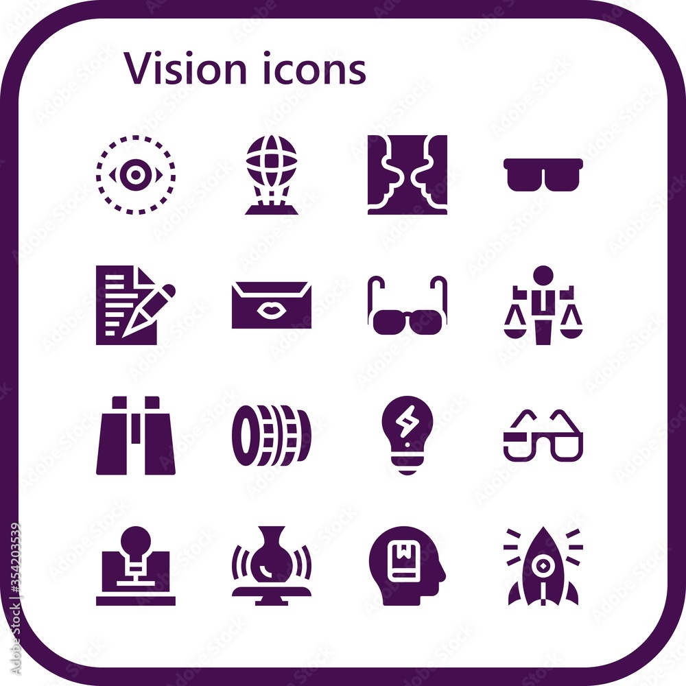 Modern Simple Set of vision Vector filled Icons Modern Simple Set of vision Vector filled Icons