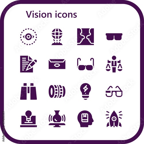 Modern Simple Set of vision Vector filled Icons