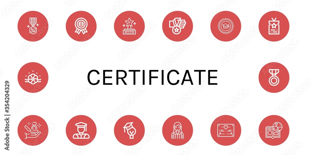 Set of certificate icons Set of certificate icons